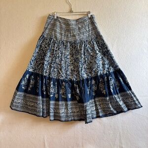 Chaps Peasant Prairie Floral Tiered Maxi Shirt Size 4